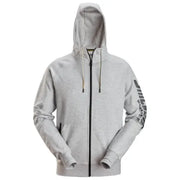 Snickers 2895 Logo Full-Zip Hoodie Grey Melange