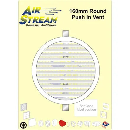 Airstream 160mm Round Push-in Vent