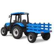 24V Electric Blue Tractor and Trailer (Trailer Included)