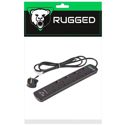 4 Way 2m Extension Socket with 2 USB
