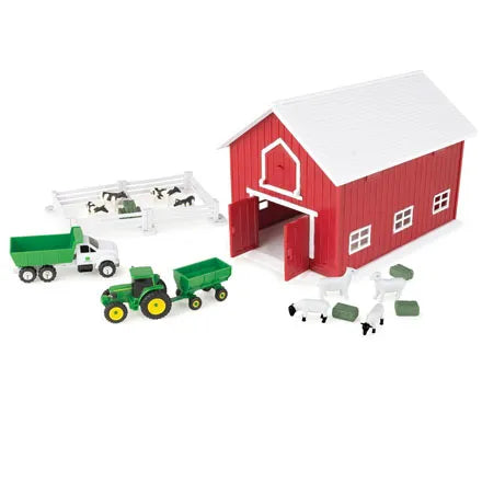 John Deere 1:64 24 Piece Farm Playset With Red Barn
