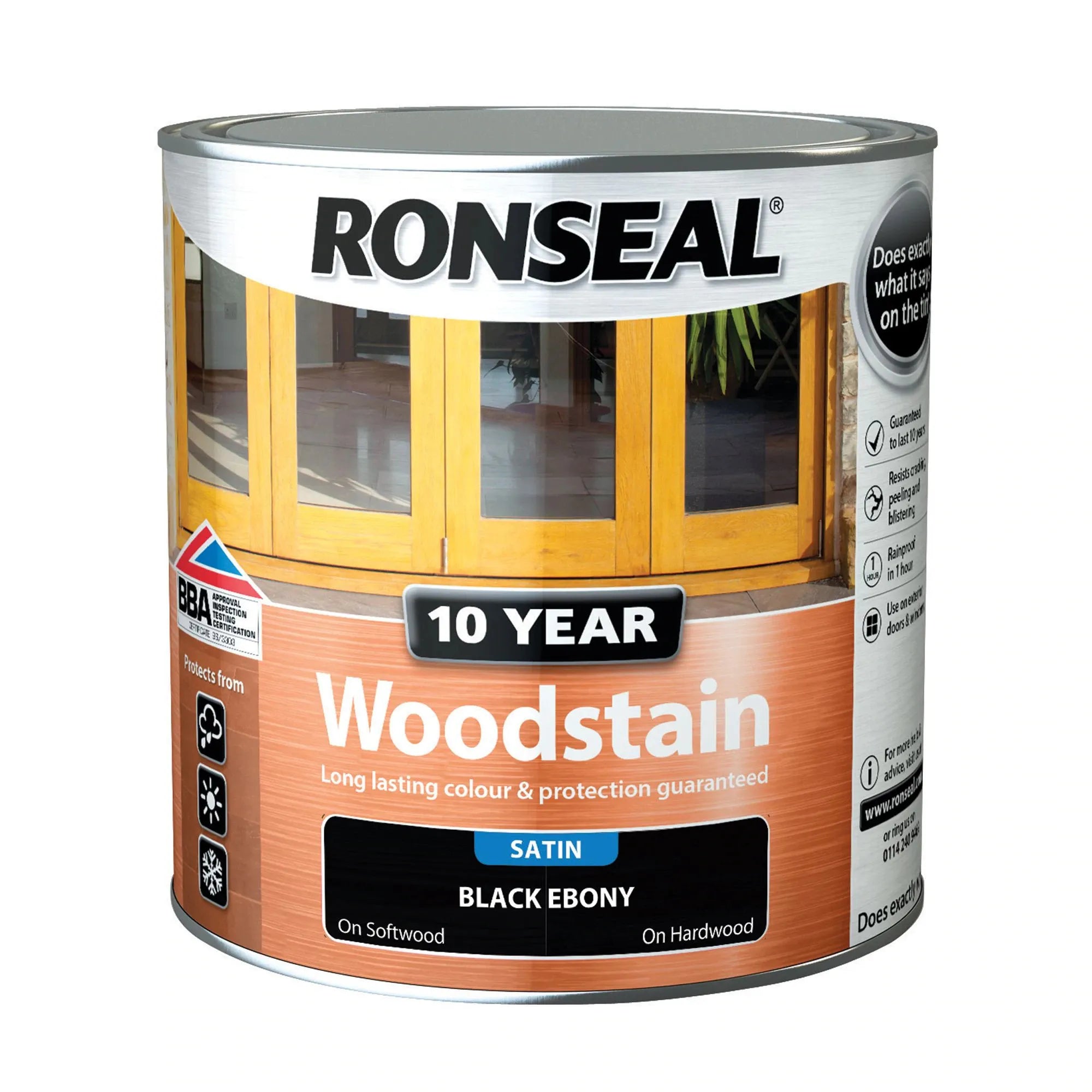 Ronseal 10 Year Woodstain Black Ebony Satin