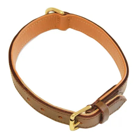 Brown Leather Padded Collar 25 mm x 55 cm