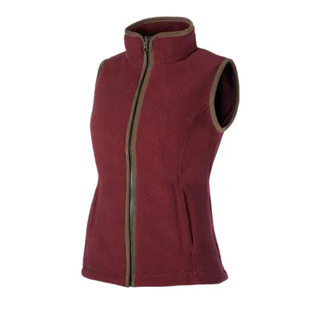 Baleno Sally Women's Fleece Gilet in Burgundy