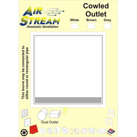 Airstream White Cowled Dual Fitting Outlet