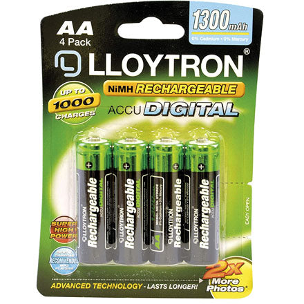 Lloytron 4 Pack AA Rechargeable Batteries