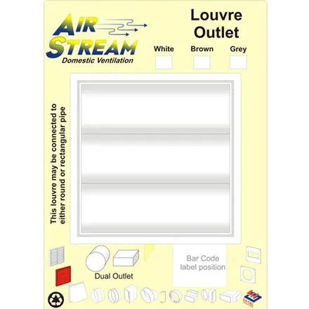 Airstream White Louvre Dual Fitting Outlet