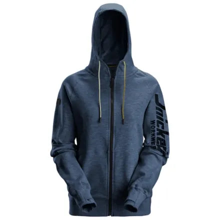 Snickers 2877 Women's Logo Full-Zip Hoodie Dark Navy Melange