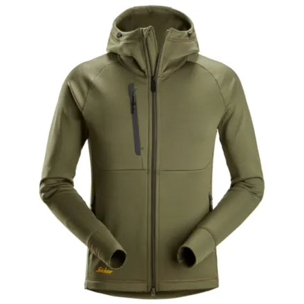 Snickers 8026 Polartec® Power Stretch® Full-Zip Hoodie Khaki Green