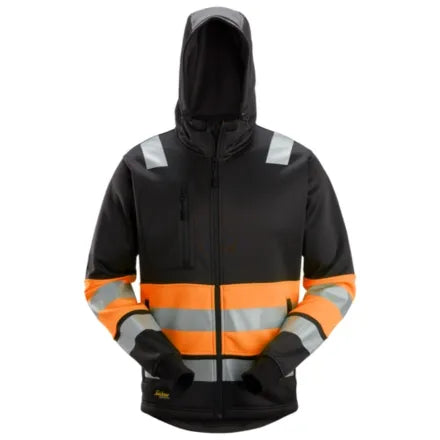 Snickers 8038 Full Zip Hi-Vis Hoodie Class 1 Orange