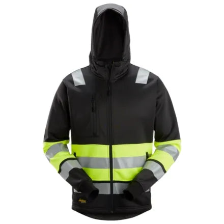 Snickers 8038 Full Zip Hi-Vis Hoodie Class 1 Yellow