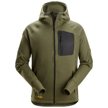 Snickers 8041 Fleece Hoodie Khaki Green \ Black
