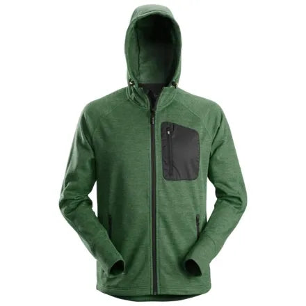 Snickers 8041 Fleece Hoodie Forest Green / Black