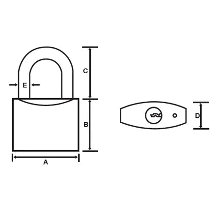 Tessi Solid Brass Padlock with Long Shackle
