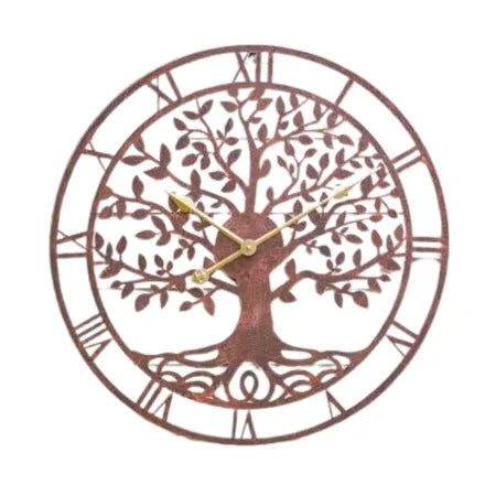 Tree of Life Wall Clock 13.5" Bronze