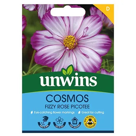 Unwins Cosmos Fizzy Rose Picotee Seeds