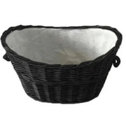 Wicker Basket Oval Black